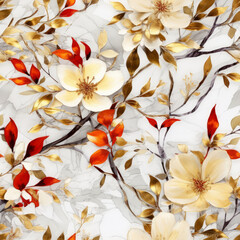 3D Flowers Seamless Tiling Patterns