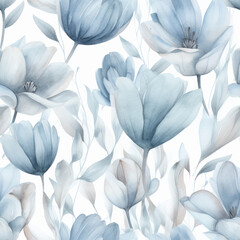 Watercolor Tulip Seamless Tiling Patterns