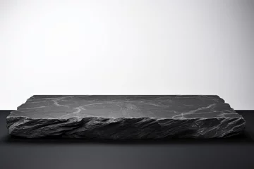 Fototapeten Empty top of black stone table isolated generative ai © Gilang