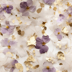 Purple Pressed Flowers Seamless Tiling