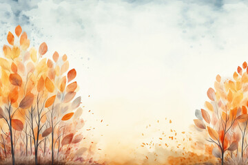 Autumn Serenade, A Vivid Watercolor Background Embracing the Spirit of Fall