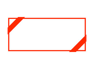 白シンプルなクーポン券　赤色のラインと赤色のリボン2本