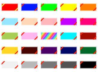 25色のカラフルなクーポンと赤いリボン2本