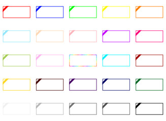 白色のクーポンとカラフルなラインとリボン1本　25個セット