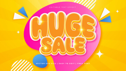 Orang pink and blue Huge Sale modern typography premium editable text effect