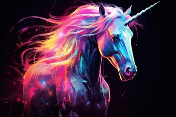 Electrifying Aura: Unicorn's Unique Neon Essence
