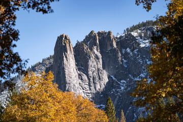 Middle Cathedral Rock in Winter in Yosemite National Park