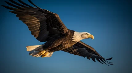 Gartenposter freedom american eagle flying on sky bird of prey wildlife © Ali