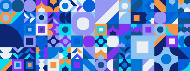 Colorful modern geometric banner with shapes
