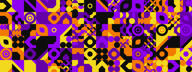 Colorful modern geometric banner with shapes