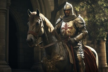 Fototapeta premium Legendary Figure: Delving into the Epic World of the Medieval Knight 
