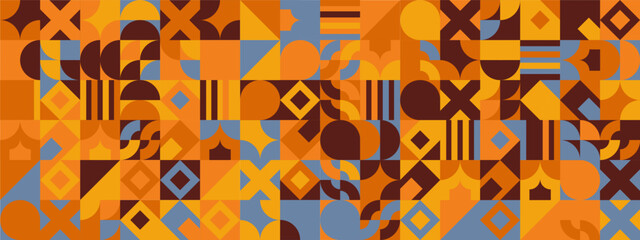 Colorful modern geometric banner with shapes