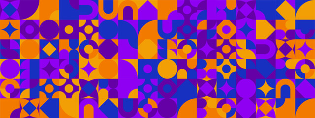 Colorful modern geometric banner with shapes