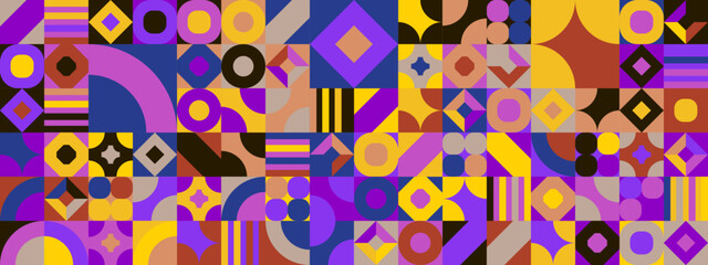 Fototapeta na wymiar Colorful modern geometric banner with shapes
