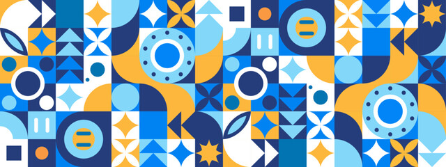 vector flat geometric mosaic pattern design