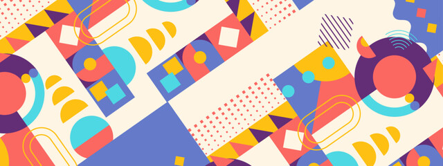 vector flat colorful geometric shapes background