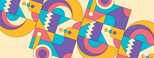 vector flat design abstract colorful geometric shapes