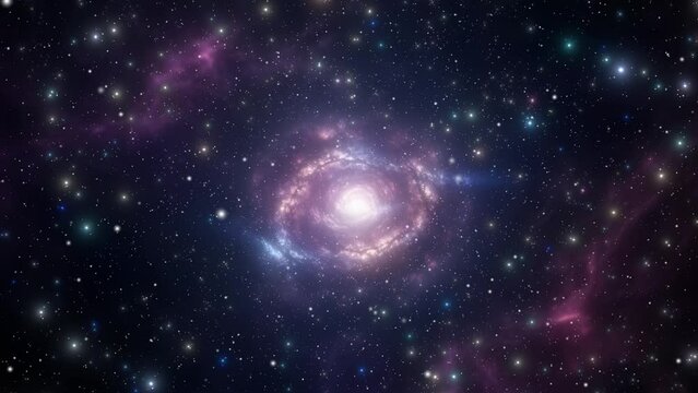Space landscapes through galaxies and space dust.