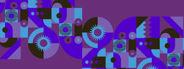 Obraz premium vector flat mosaic background with geometric shapes