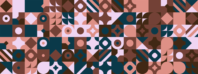 Colorful modern geometric banner with shapes