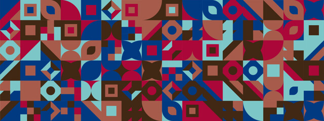 Colorful modern geometric banner with shapes