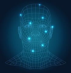 Face recognition. Human Face Scanning. Face ID. Facial recognition. Face scan	