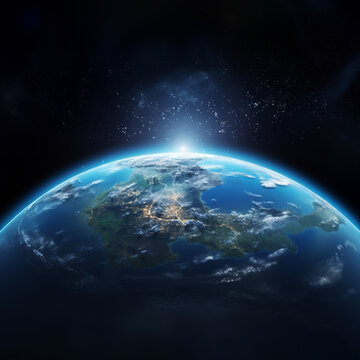 View of the earth from outer space © Artistic Visions
