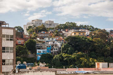 Fototapeta na wymiar blue hill favela in Rio de Janeiro.