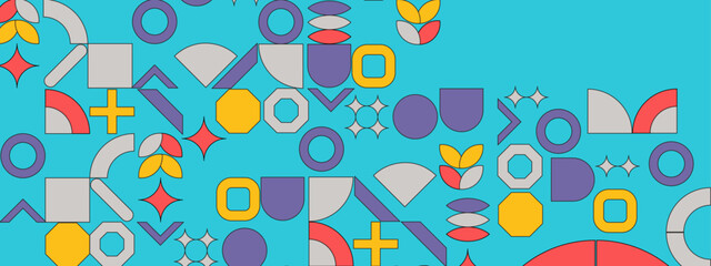 Geometrical colorful artwork with simple shape and figure