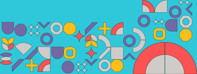 Obraz premium Geometric shapes colorful geometry shape vector illustration geometry background set geometric abstract