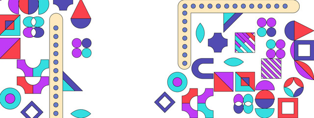 Geometrical colorful artwork with simple shape and figure