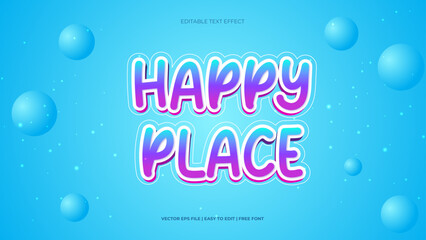 Happy Place Editable text effects- Style text effects