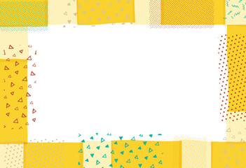 イエローの四角とアブストラクトのフレーム、バナー

