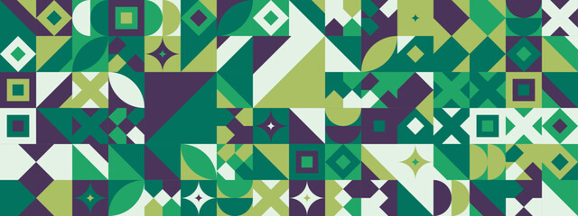 Colorful modern geometric banner with shapes