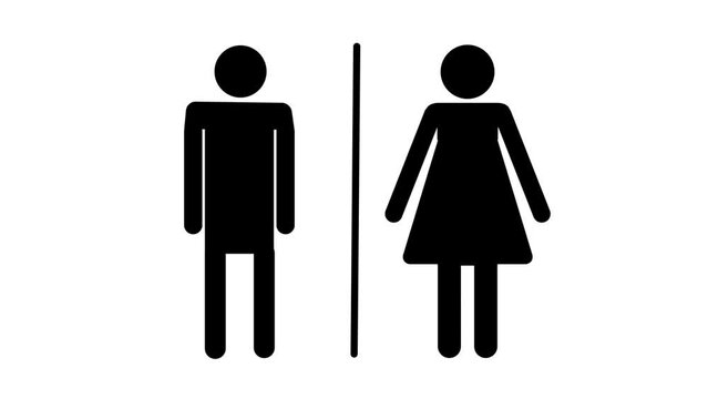 female and male icons. a lady and a man toilet sign animation background. k1_666
