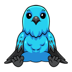 Cute spangled cotinga bird cartoon
