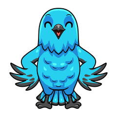 Cute spangled cotinga bird cartoon