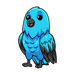 Cute spangled cotinga bird cartoon