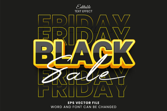 Black friday sale vector text effect