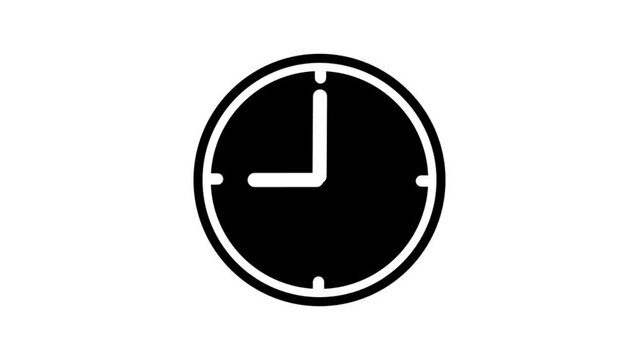 Simple Round clock icon says 9:00 am, pm concept loop stopwatch animation. k1_775