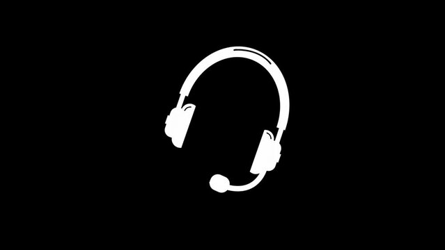 Gamer headphone icon animation footage, audio animation. k1_823