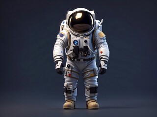 A 3d style astronaut, on a black background