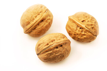 Walnuts isolated on white background