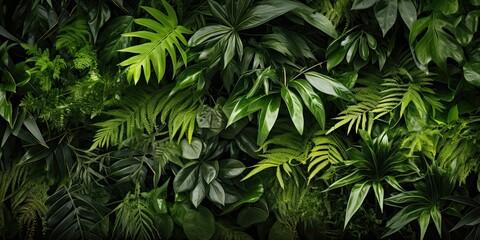 illustration of tropical leaves, bamboo, generative AI