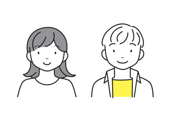 笑顔の若い男女