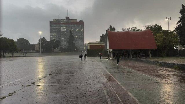  CU UNAM in Rain, a day in timelapse. Mexico City 