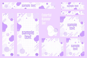 フレーム素材_メンフィス柄_紫