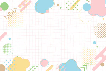 背景イラスト_メンフィス_パステルカラー