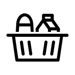 Groceries Icon with Line Style in Trendy Flat Isolated on White Background. SVG Vector