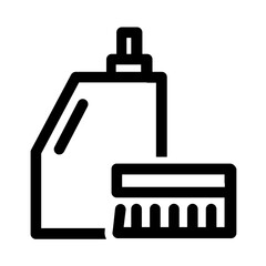 Cleaning Kit Icon with Line Style in Trendy Flat Isolated on White Background. SVG Vector